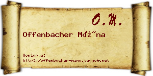 Offenbacher Mína névjegykártya
